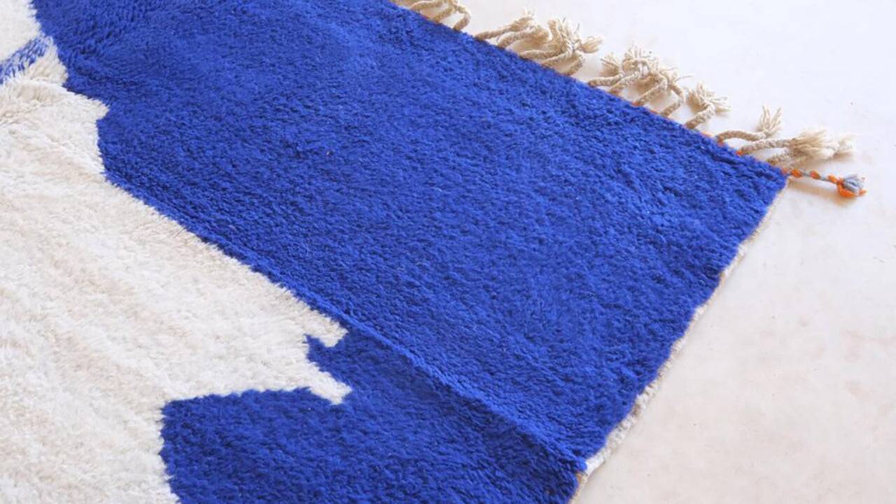 Custom-made traditional hand-woven wool Berber rug