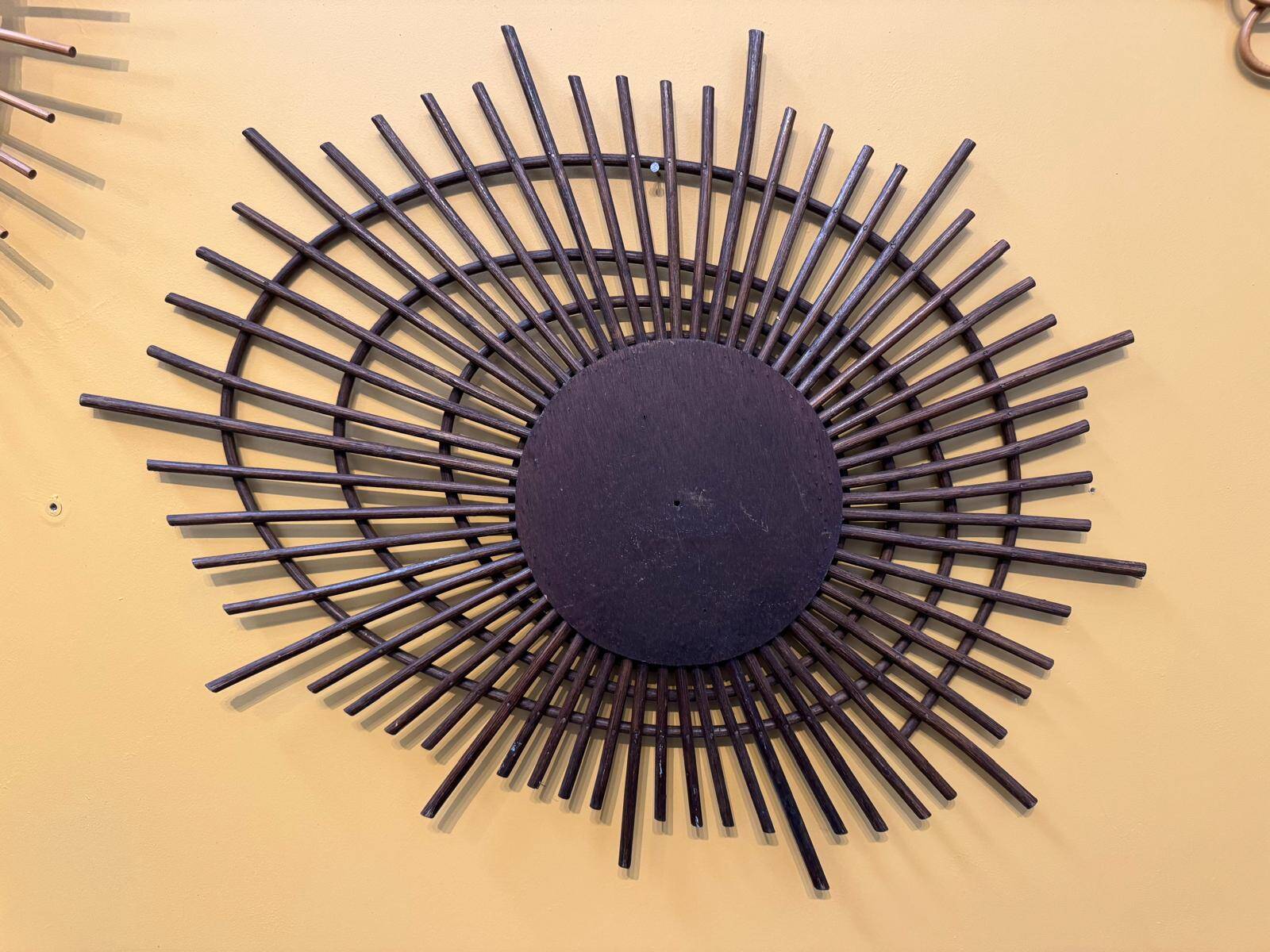 Miroir vintage en rotin ortf