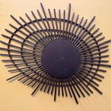 Miroir vintage en rotin ortf