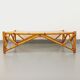 Vintage rectangular coffee table in rattan and smoked glass from the 1970s.