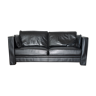 Black Leather Box Sofa