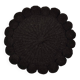 Mini coussin rond à pompons noir en laine