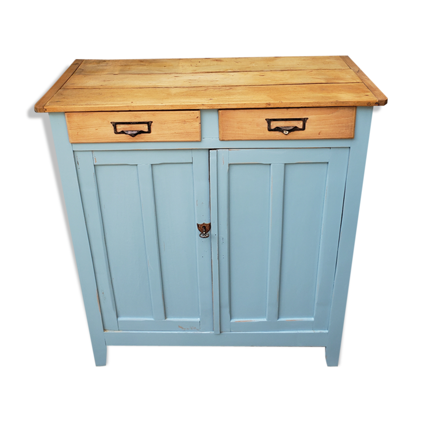 Parisian buffet patina blue old handles