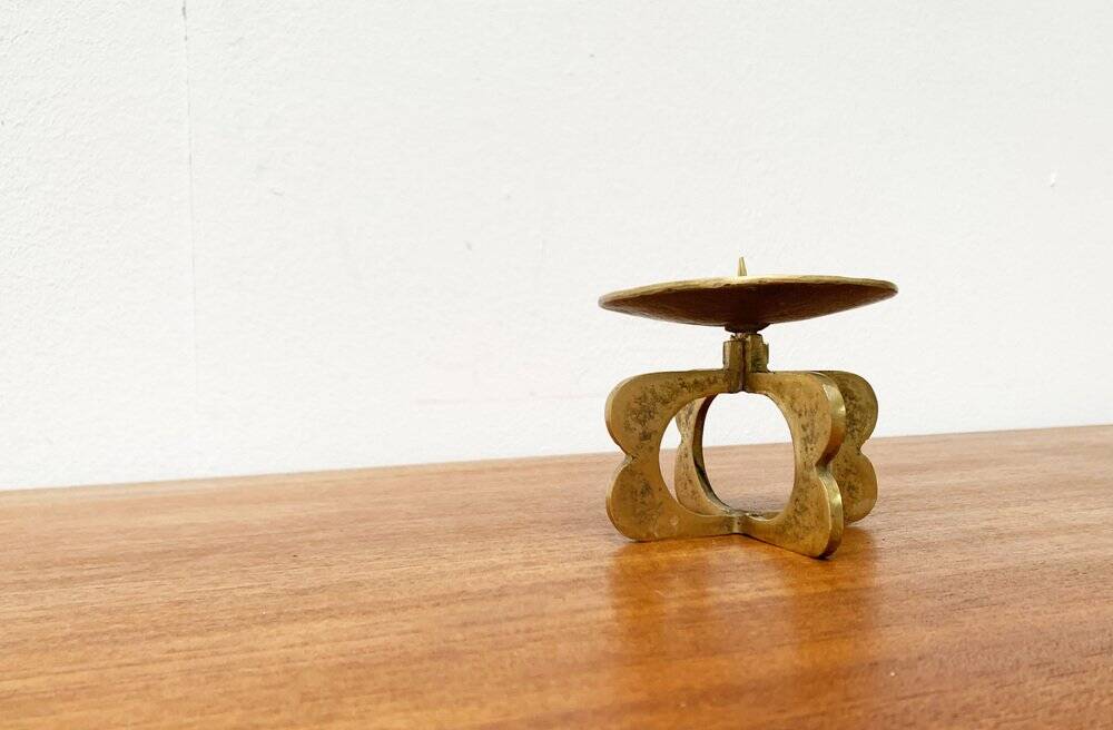 Mid-century brutalist metal candlestick, 1960s