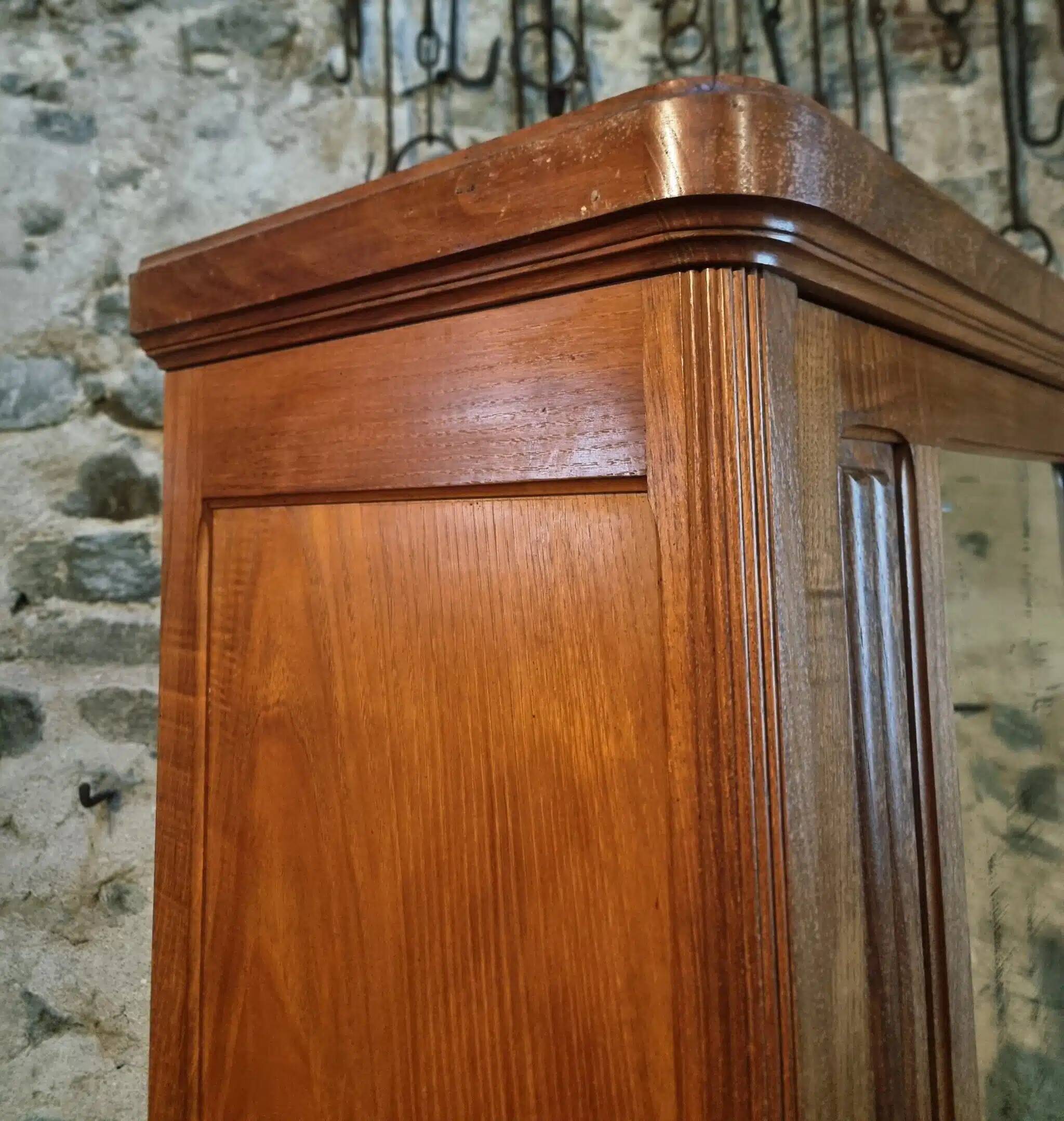 French antique oak wardrobe from the 1930s.