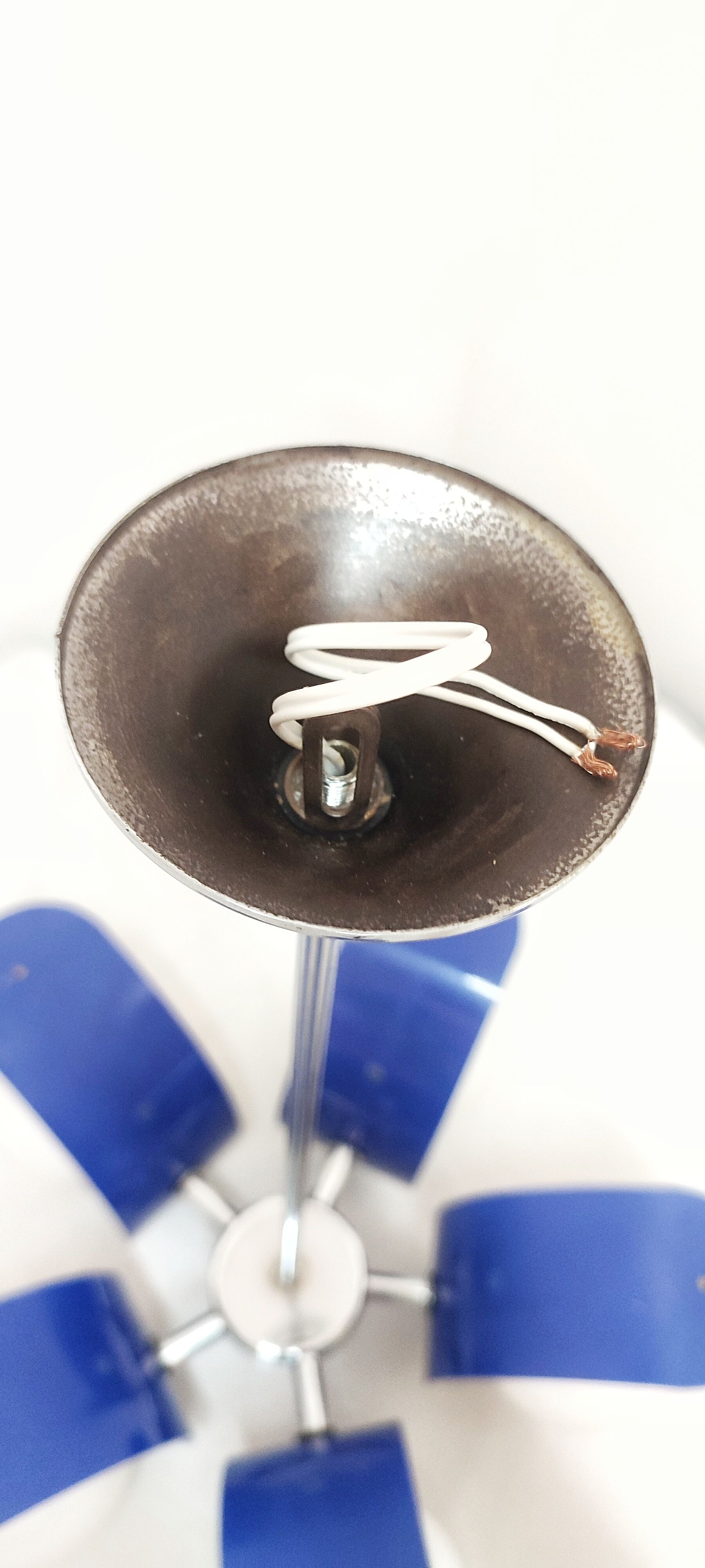 Plastic and glass ceiling lamp spain, 1970s