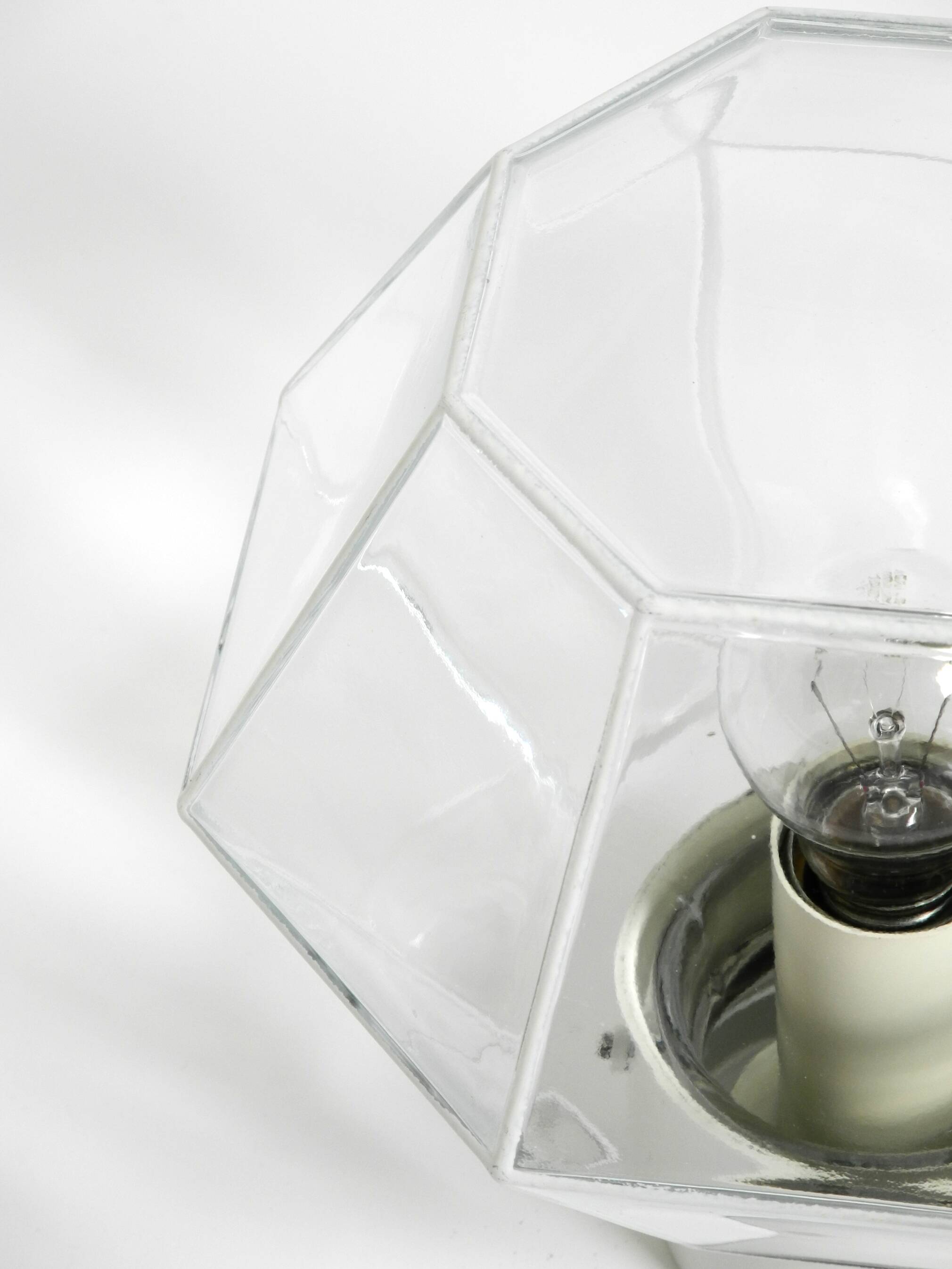 Beautiful 1970s Limburg glass ceiling lamp in octagon shape