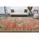 1970s Vintage Turkish Oushak Handmade Wool Cotton Red Area Rug 235x392