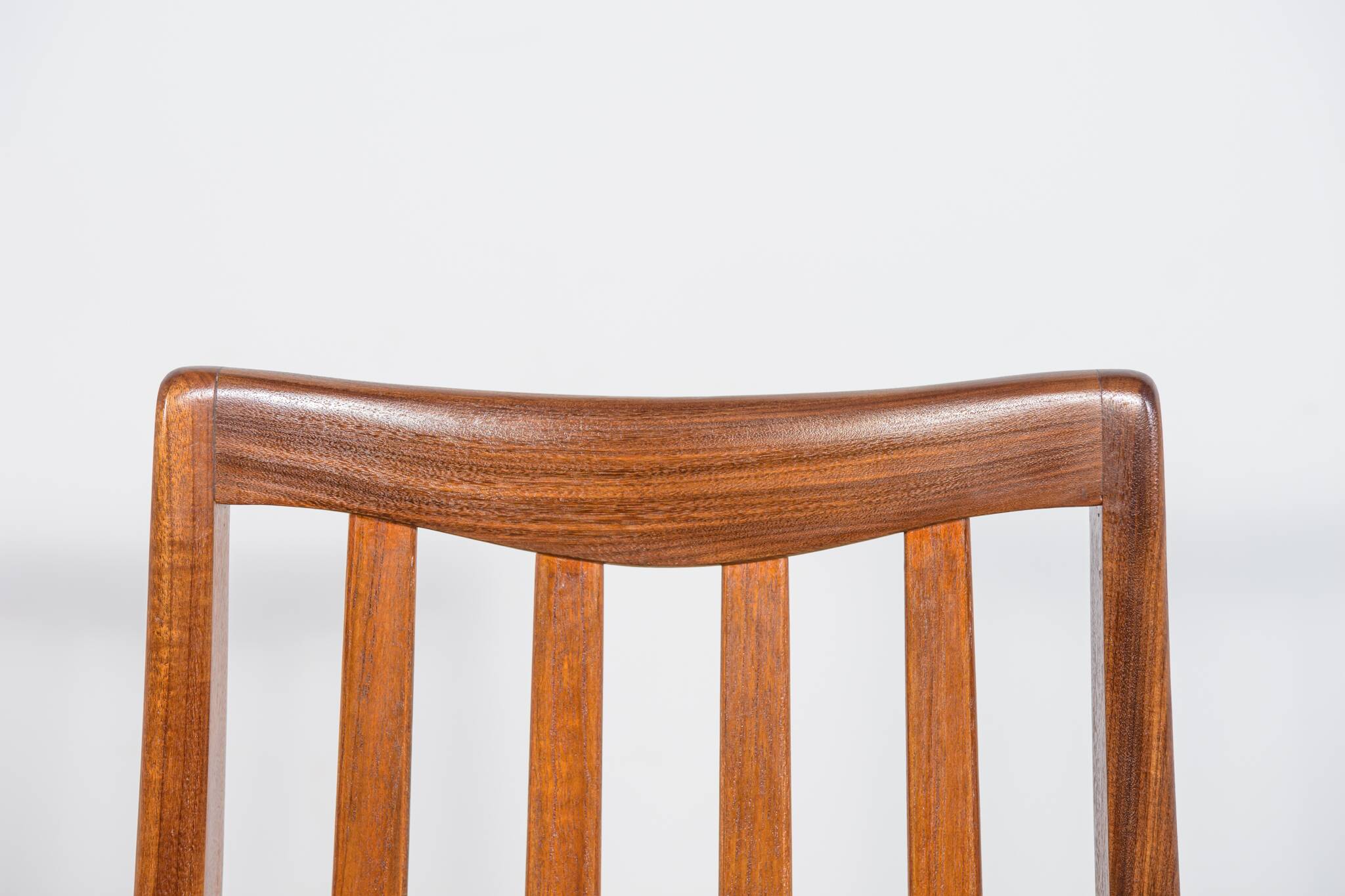 Mid-century teak and fabric dining chairs by Leslie Dandy for G-Plan.