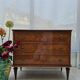 Chest of drawers with 3 drawers in solid wood with marquetry.