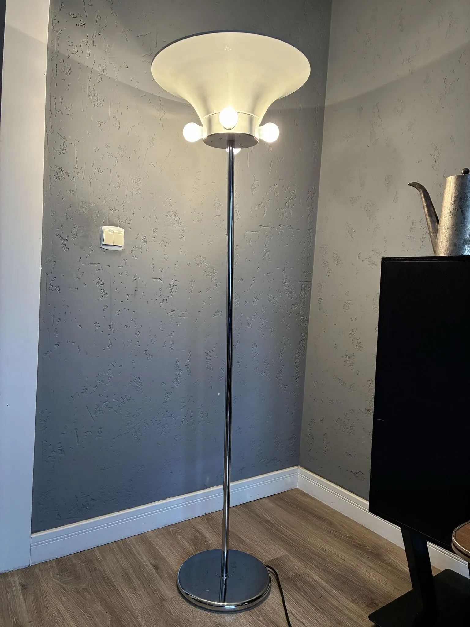 Staff Leuchten mid-century floor lamp with large shade, 1970s