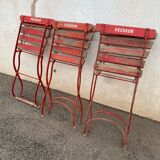 Set of 3 folding fisherman bistro chairs