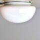 Pair white opaline glass flush mount ceiling or wall lamps