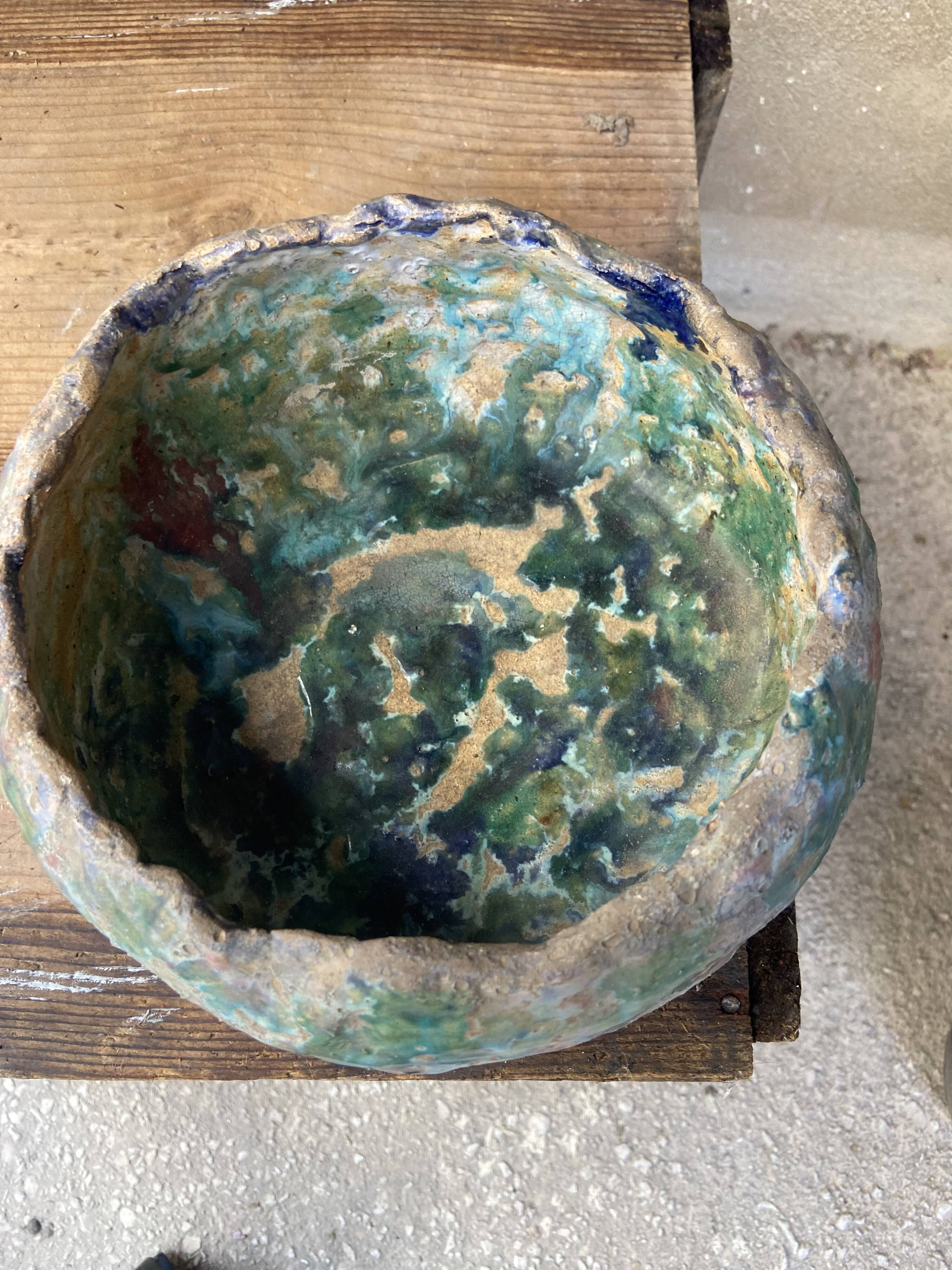 Old glazed pot cover