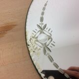 Mirror bevelled glass flowers 48x34 cm