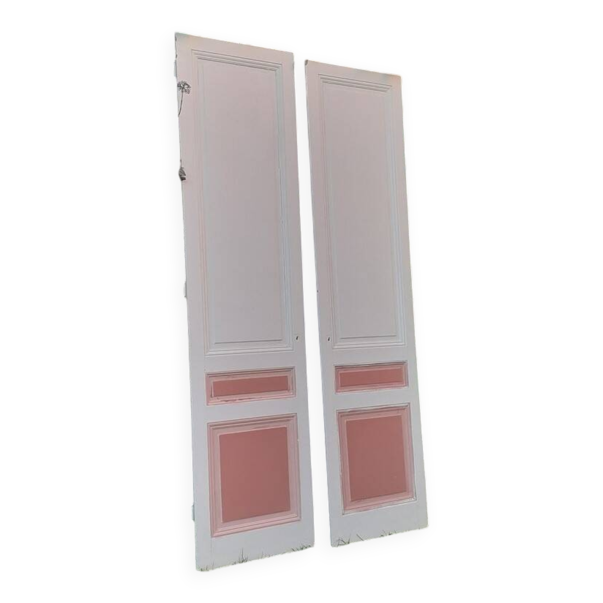 Pairs of large antique Haussmann-style wardrobe doors from the 19th century.