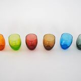 Set of colourful glasses, Italian design, 1970s, made in Italy