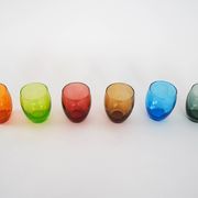 Set of colourful glasses, Italian design, 1970s, made in Italy