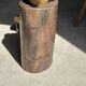 Table d'appoint en bois pétrifié brune H46 D29 - 3338