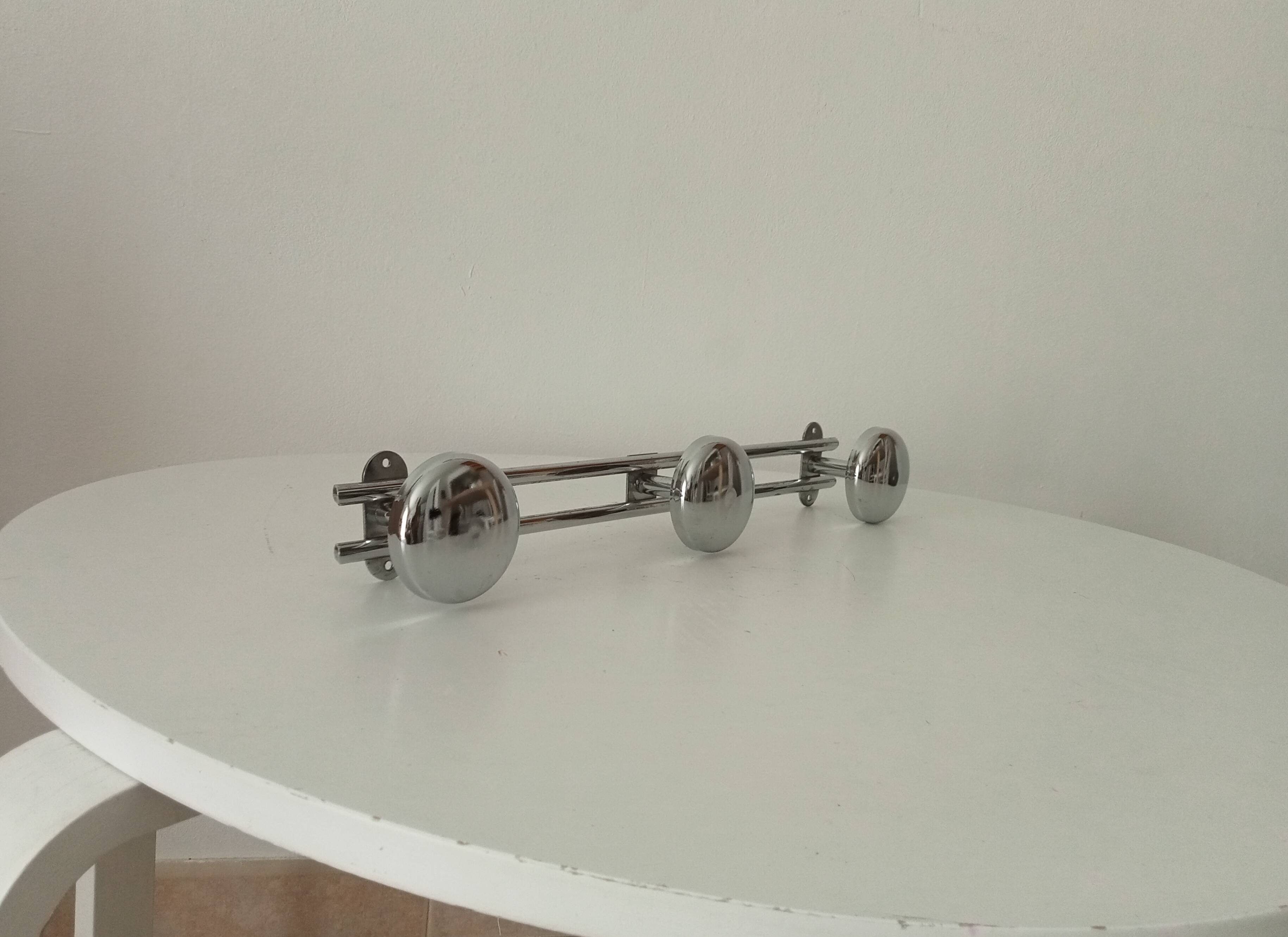 Vintage chrome wall coat rack from the 60s/70s.