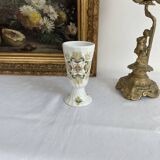 Vintage small vase stylized floral pattern porcelain ouragan ulysse paris, 1970s, france