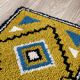 Vintage ocher yellow wool Smyrna carpet / rug