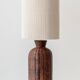 Ceramic Trompe L'Oeil Wicker Table Lamp with New Woven Cream Cord Lampshade