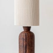 Ceramic Trompe L'Oeil Wicker Table Lamp with New Woven Cream Cord Lampshade