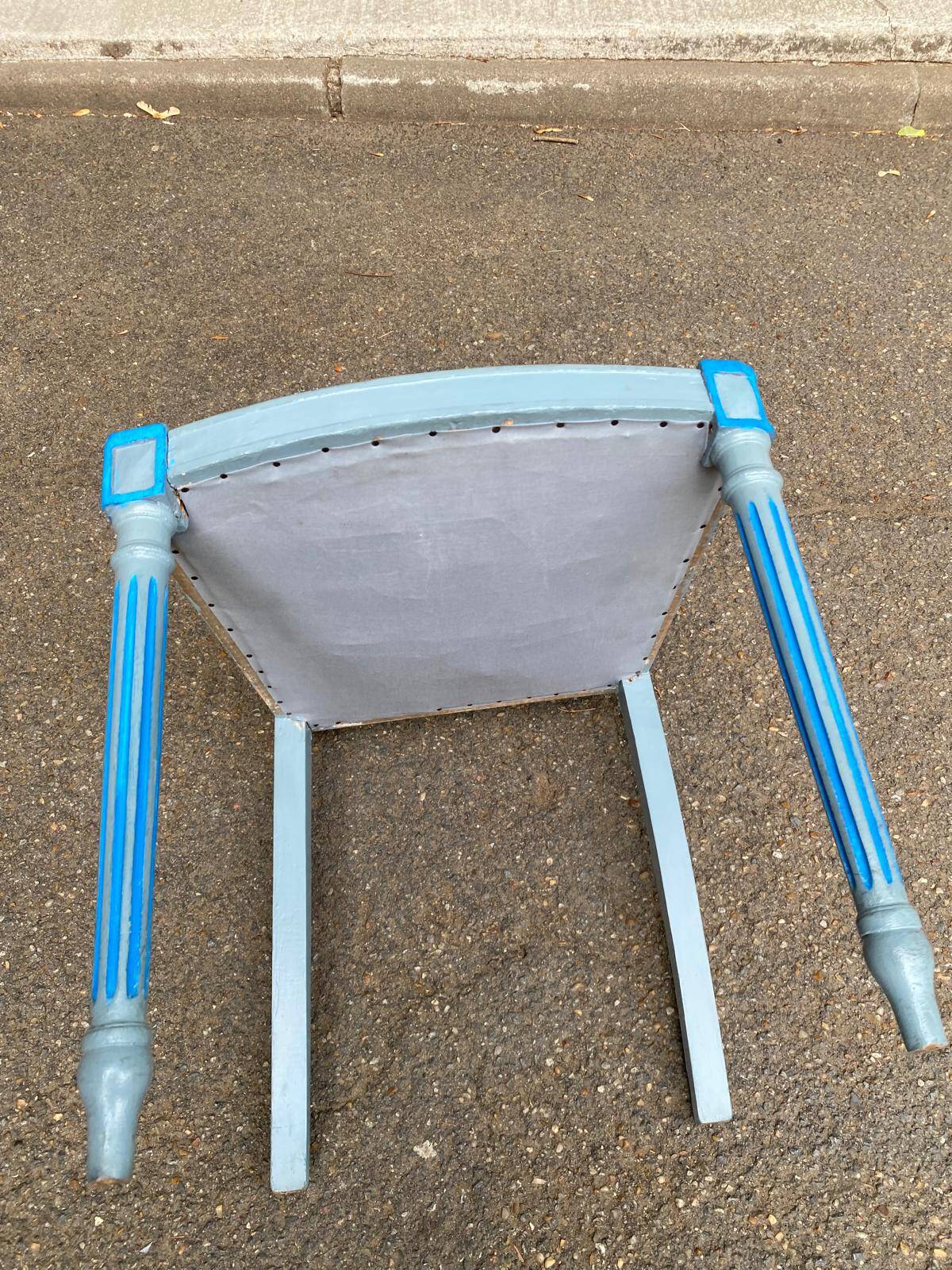 Louis XVI Style Chair / Medallion Painted in Blue