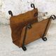 Vintage wooden and wrought iron magazine rack circa 1950s