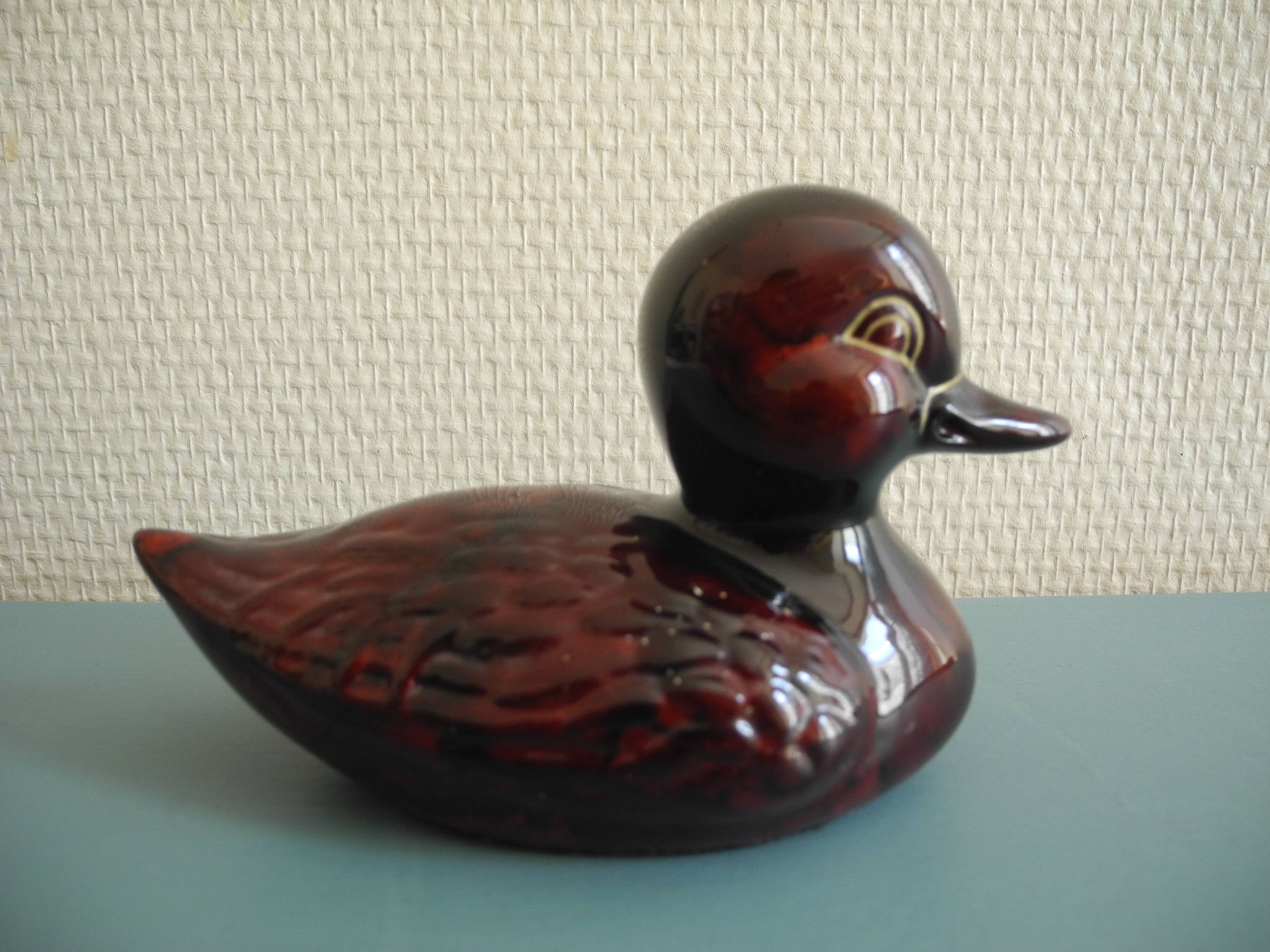 Statuette canard Kanadou sculpture vintage ceramic duck design 80s