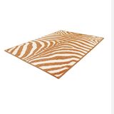 Tapis vintage orange blanc zébré style ethnique