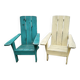 Pair of antique painted wooden garden chairs
