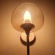 Pair of chrome metal and smoked glass wall lights from the 80s