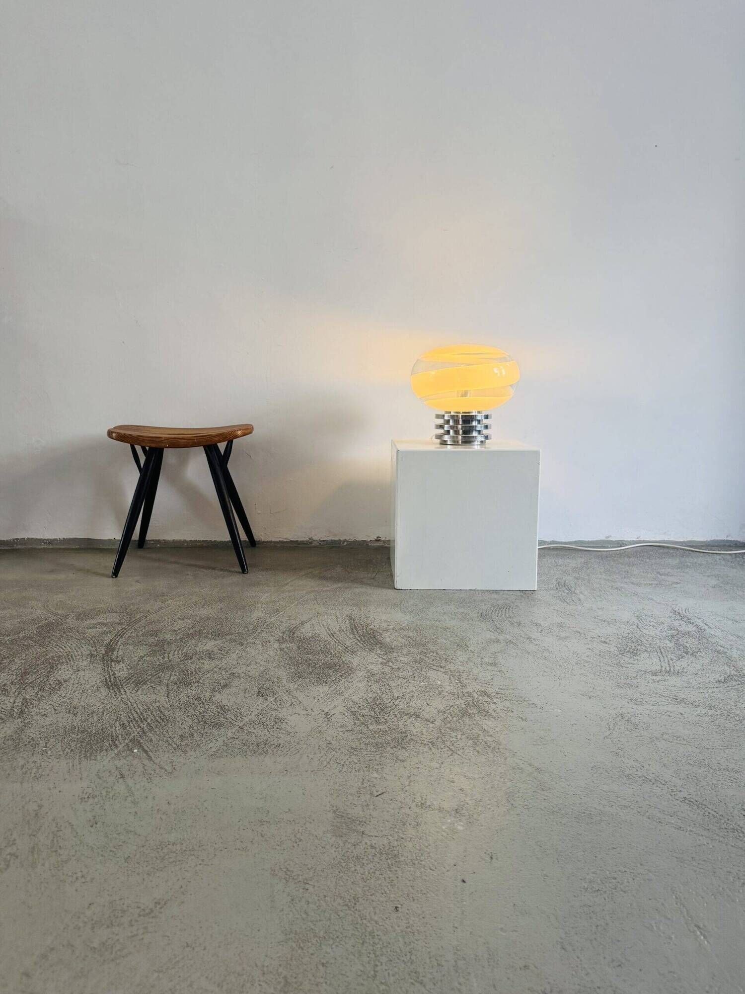 Model 1361 Sculptural Dome Glass Table Lamp By Doria Leuchten, Germany 1970S