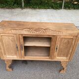 Vintage solid wood art deco 1950s display cabinet