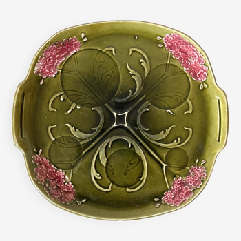 Plat de service barbotine Art nouveau