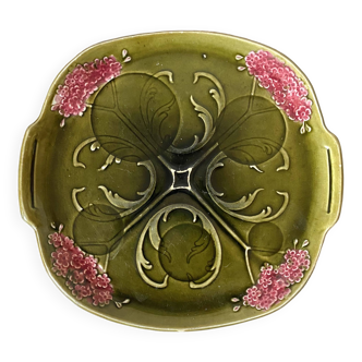 Plat de service barbotine Art nouveau