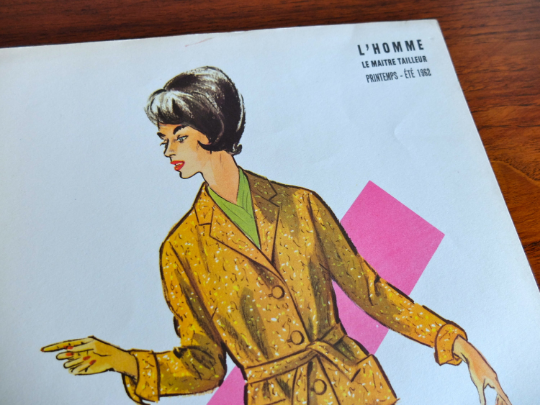 Original lithograph of a fashion design, 60s