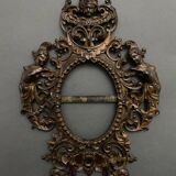 Bronze frame nineteenth Napoleon III richly decorated with macaroons
