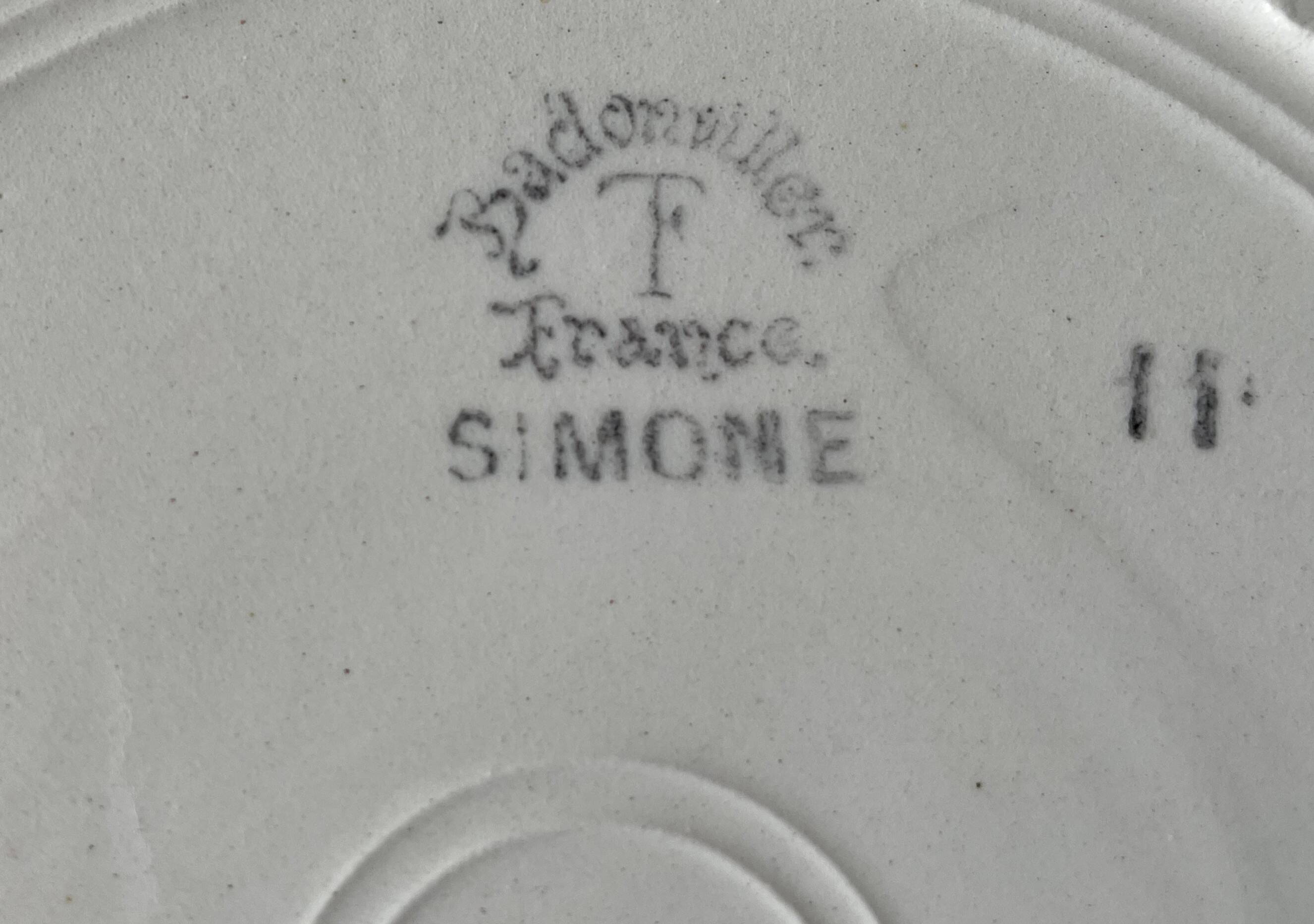 6 antique flat plates in faience from BADONVILLER