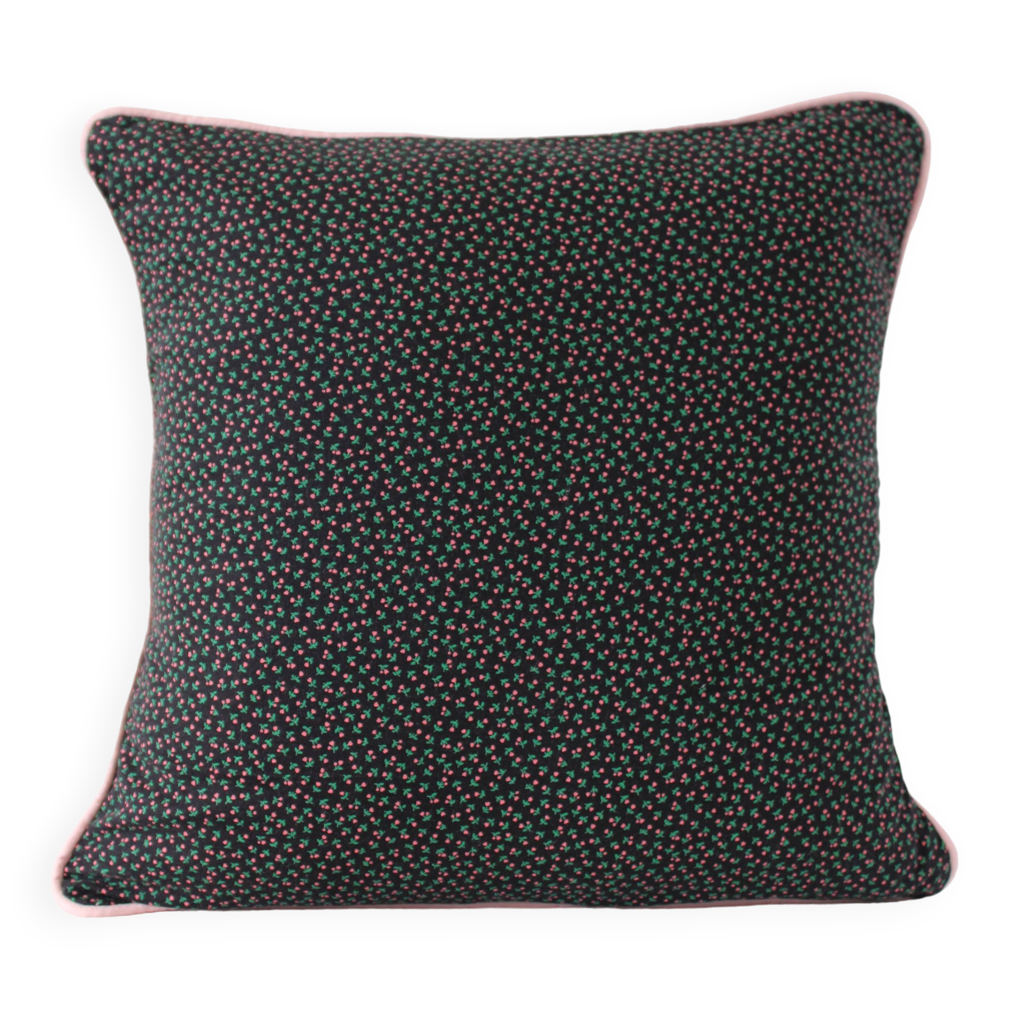 Black and pink liberty square cushion