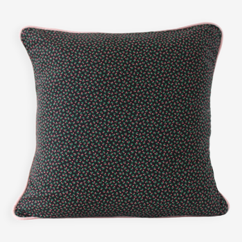 Black and pink liberty square cushion