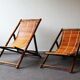 Paire de chiliennes en bambou, 70's.