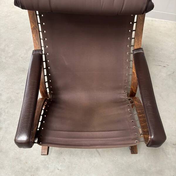 Fauteuil Siesta avec repose-pieds par Ingmar Relling, années 1960.