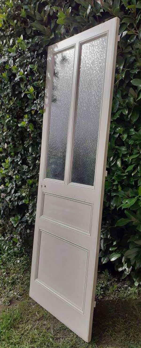Porte communication 1 vitrée translucide H233,5xL84,5cm ancienne XX°