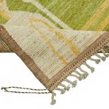 Handmade Turkish One of a Kind 203 cm x 303 cm Green Wool Carpet