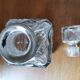 Antique cut crystal and silver-plated carafe