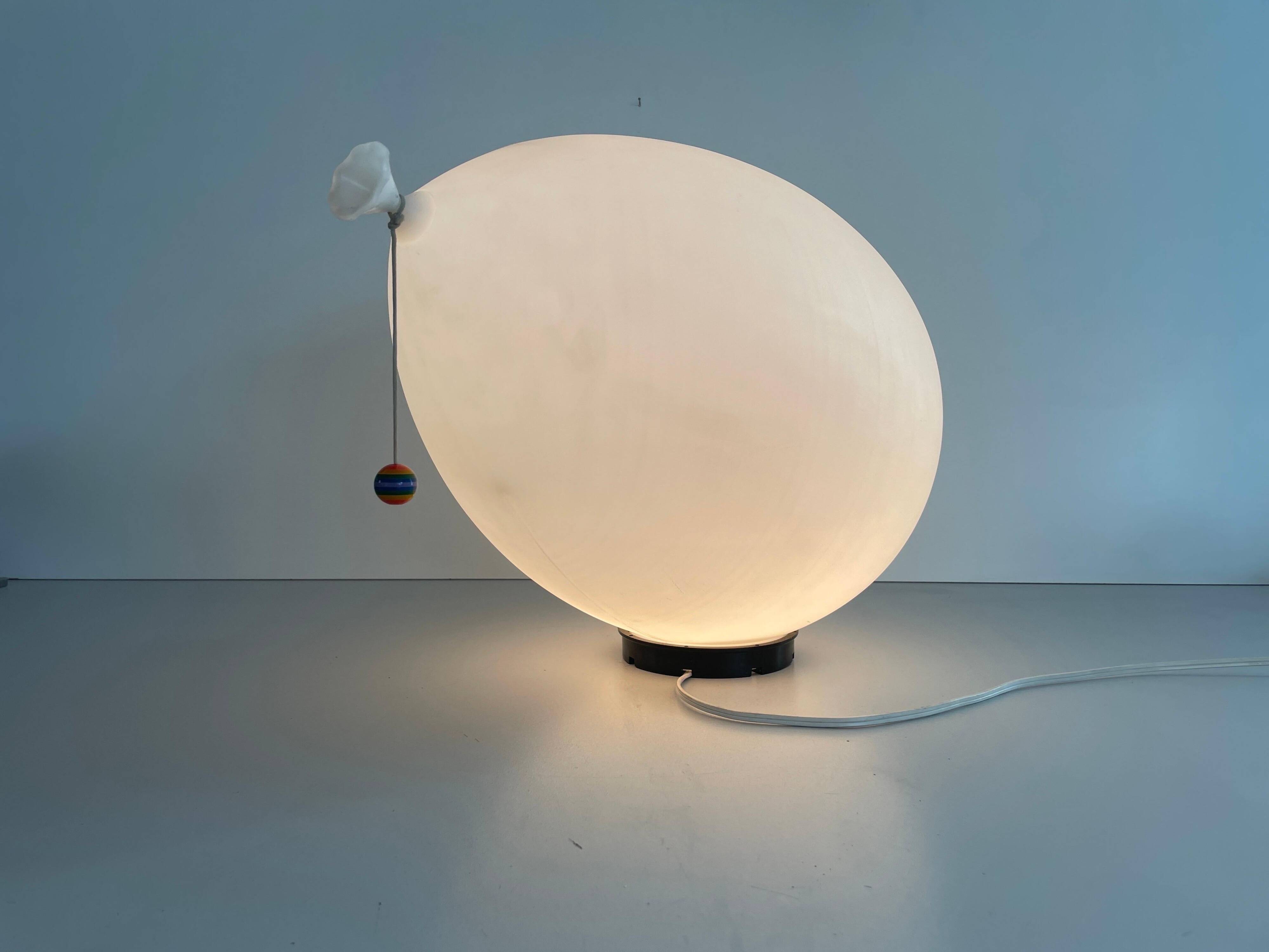 Large white plastic balloon wall light by Yves Christin for BILUMEN, 1970s, Italy.