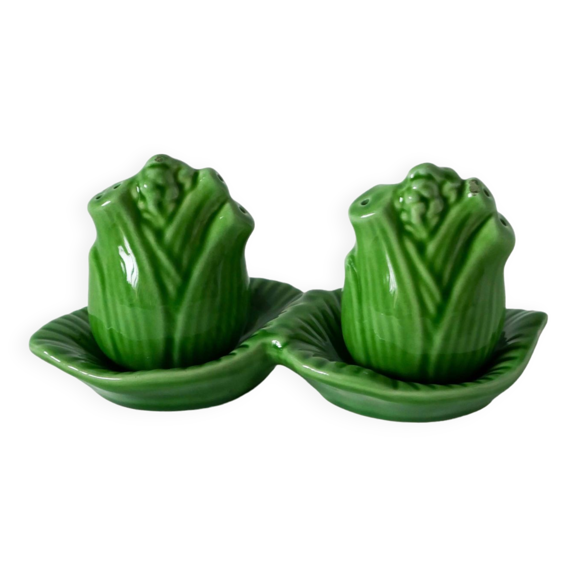 Pepper & salt set in slip, "fennel" model, 1970